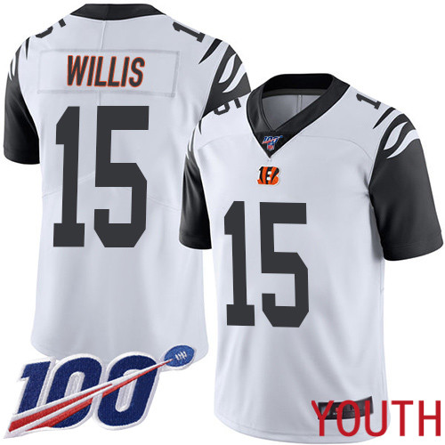 Cincinnati Bengals Limited White Youth Damion Willis Jersey NFL Footballl 15 100th Season Rush Vapor Untouchable